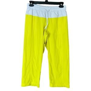 Lululemon Step Lively Crop Pants Capri Loose Fit Bright Yellow White Size 4 6
